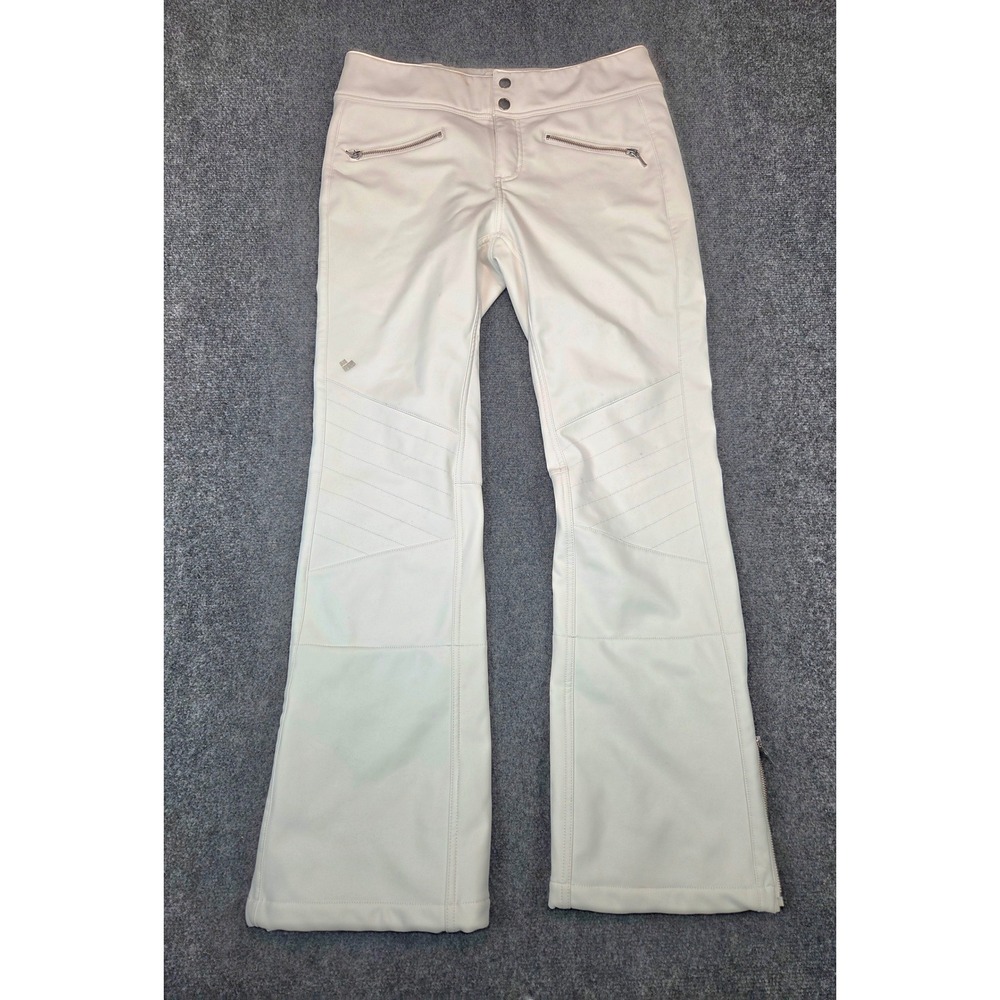 Obermeyer Resort Bond Softshell Ski Pants Womens 12 Cream Off White Snow Pants